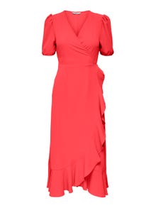 ONLY Midi wrap dress -Cayenne - 15259011