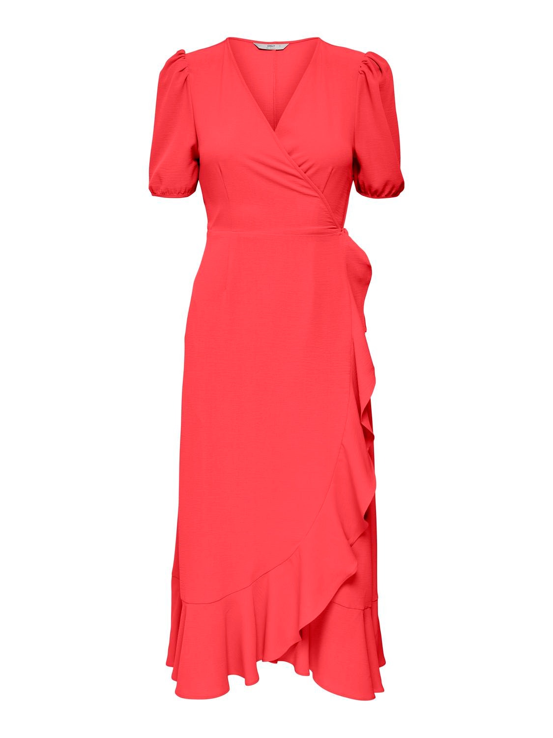 ONLY Regular Fit V-hals Elastiske mansjetter Kort kjole -Cayenne - 15259011