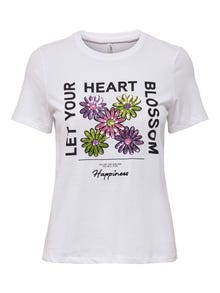 ONLY Estampado Camiseta -Bright White - 15259095
