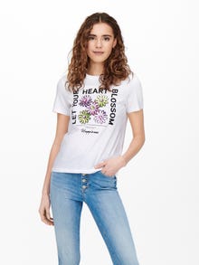 ONLY Normal geschnitten Rundhals T-Shirt -Bright White - 15259095