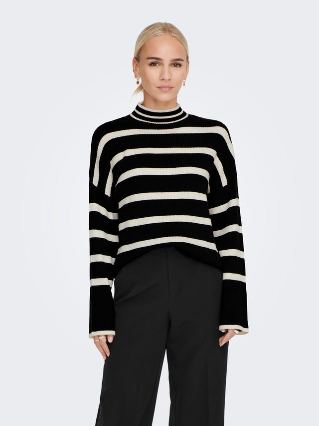 ONLY High neck High cuffs Contrast sleeves Pullover - 15259096