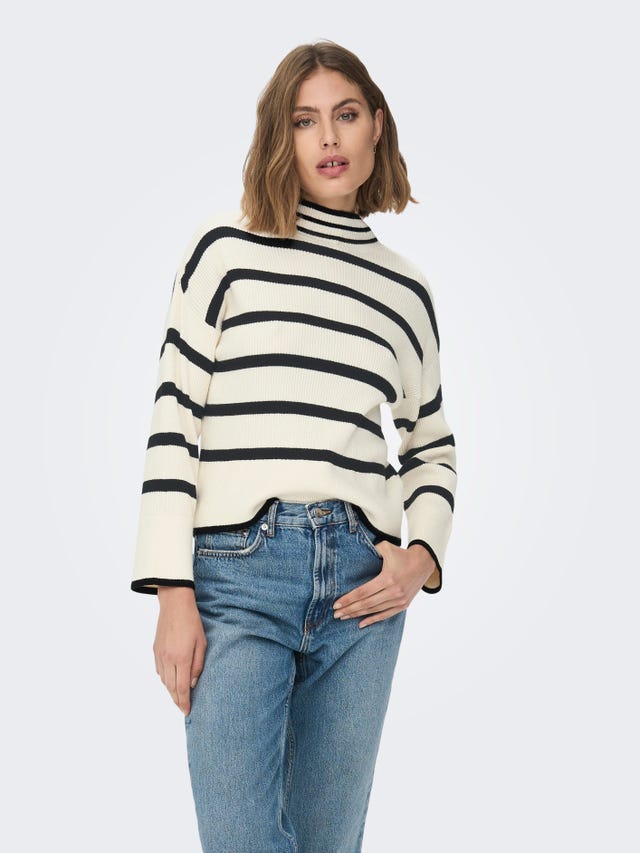 ONLY Pull-overs Col haut Bas hauts Manches contrastantes - 15259096