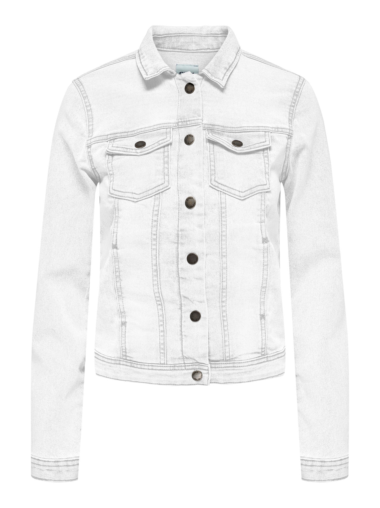 ONLY Tall cropped denim jacket -White - 15259183
