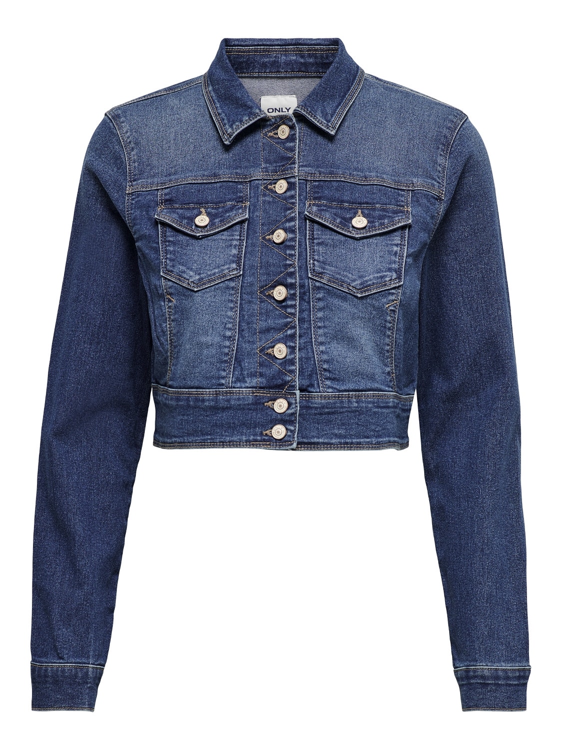 ONLY Cropped denim jacket -Medium Blue Denim - 15259189