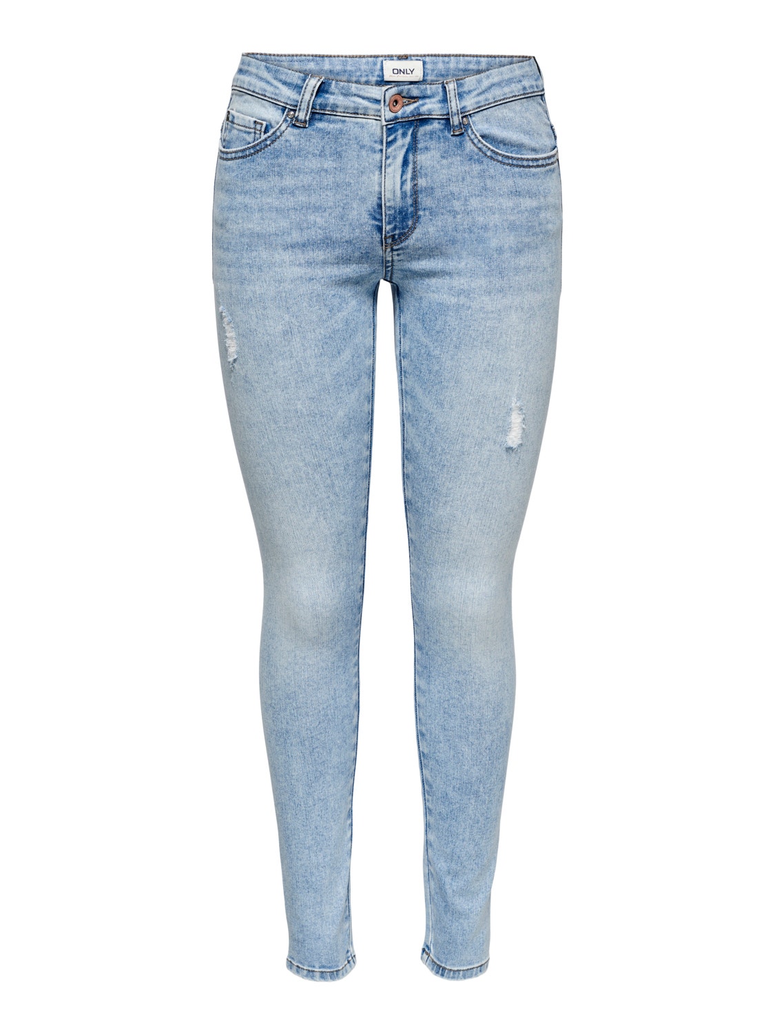 ONLY Skinny Fit Mid waist Jeans -Light Blue Denim - 15259191