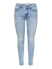 ONLY Skinny Fit Mid waist Jeans -Light Blue Denim - 15259191