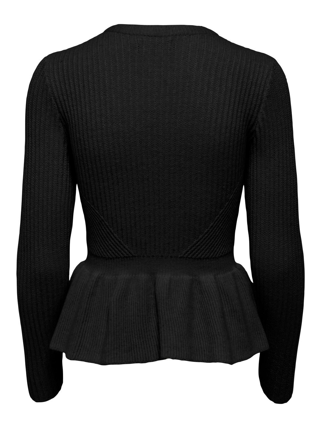 Peplum Knitted Pullover | Black | ONLY®