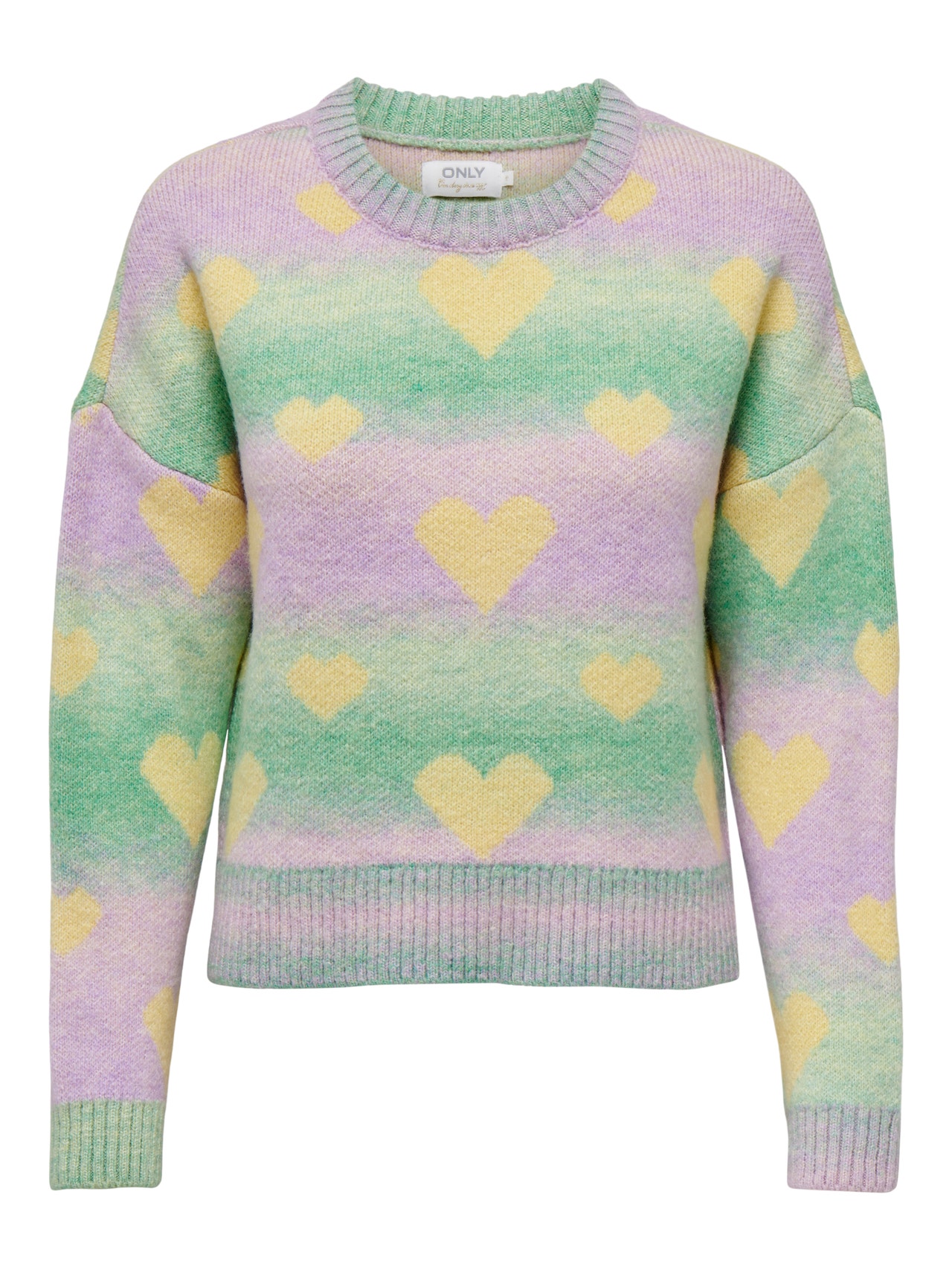 ONLY Heart Knitted Pullover -Island Green - 15259434