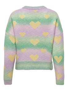 ONLY Heart Knitted Pullover -Island Green - 15259434