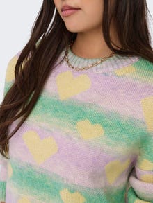 ONLY Regular Fit Round Neck Ribbed cuffs Dropped shoulders Pullover -Island Green - 15259434