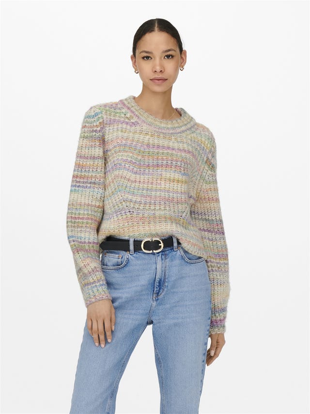 ONLY Multi colored Knitted Pullover - 15259443