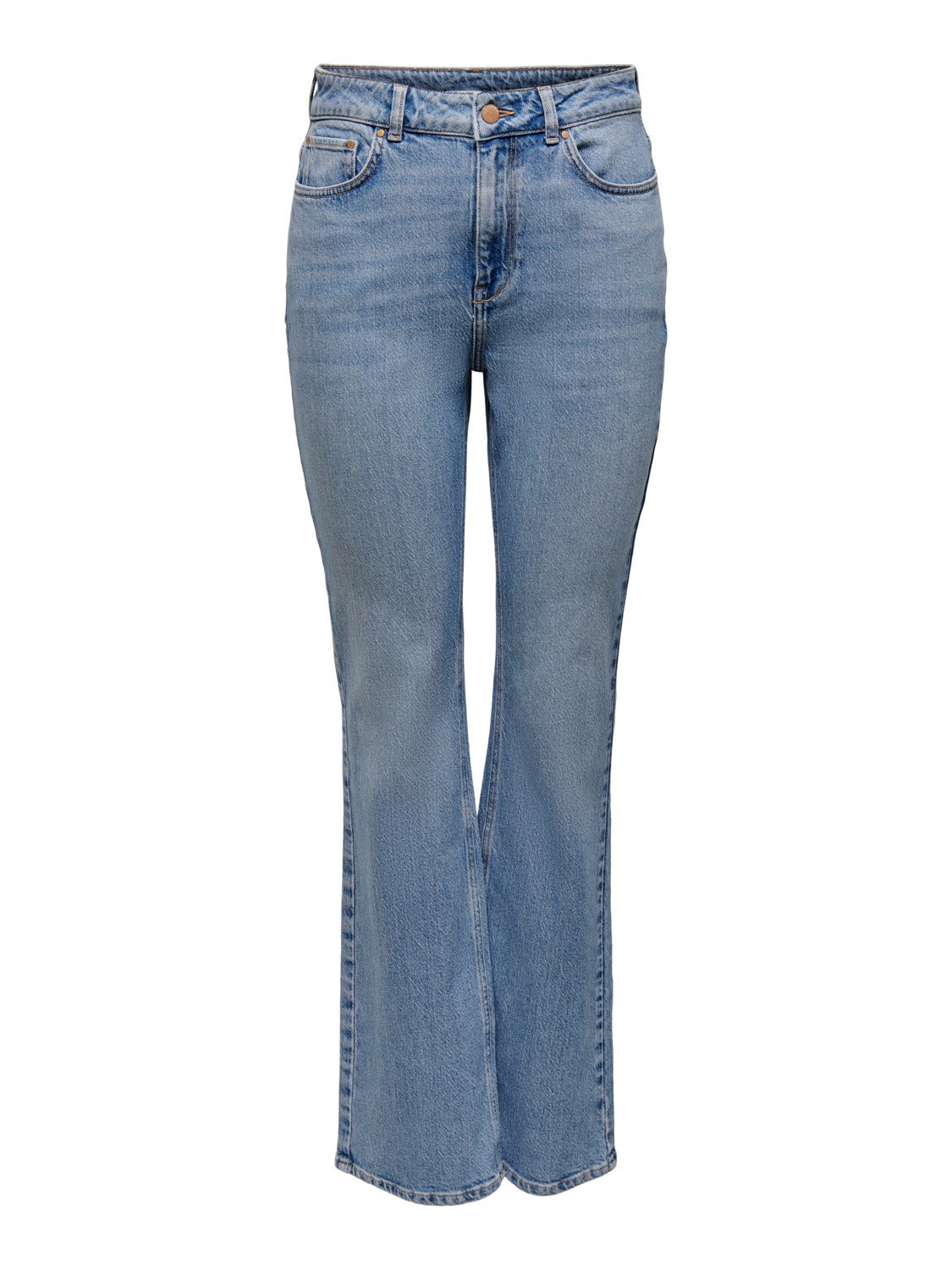 ONLY Jeans Straight Fit Taille haute -Medium Blue Denim - 15259444