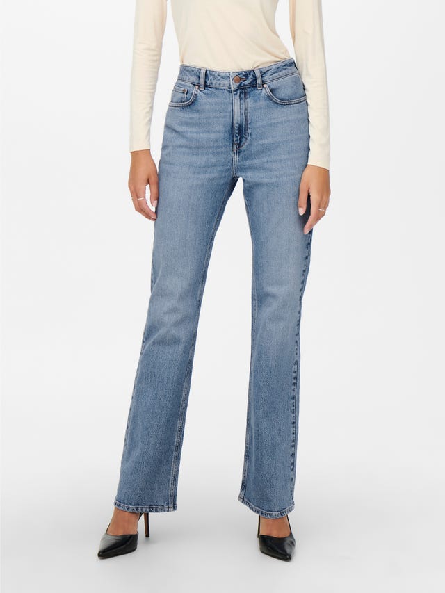 ONLY Gerade geschnitten Hohe Taille Jeans - 15259444