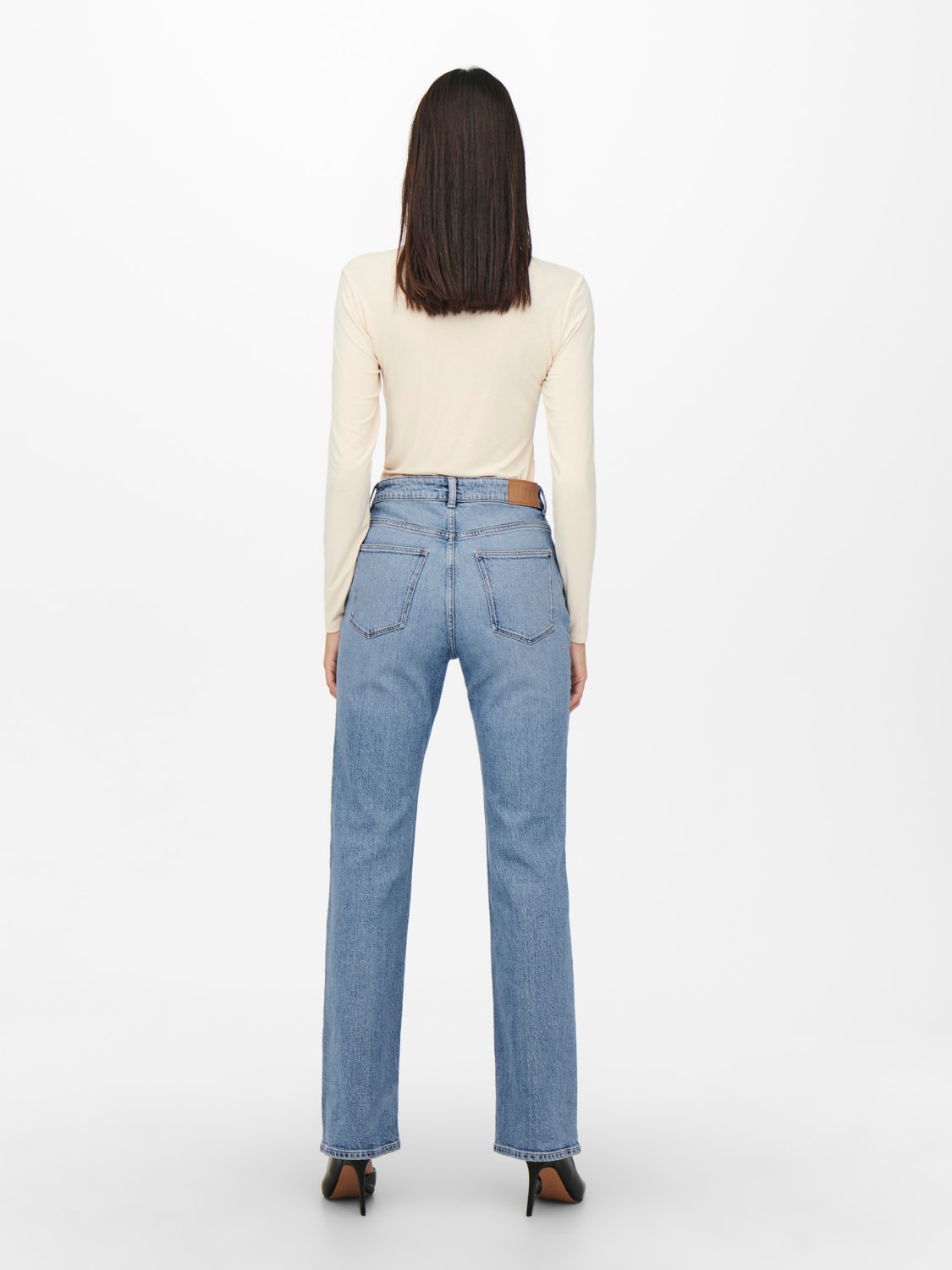 ONLY Gerade geschnitten Hohe Taille Jeans -Medium Blue Denim - 15259444