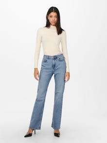 ONLY Straight Fit High waist Jeans -Medium Blue Denim - 15259444