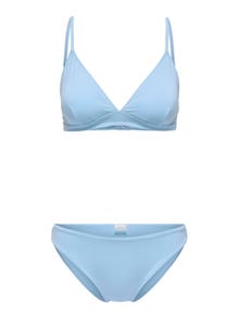 ONLY Solid Colored Triangle Bikini Set -Dutch Canal - 15259463