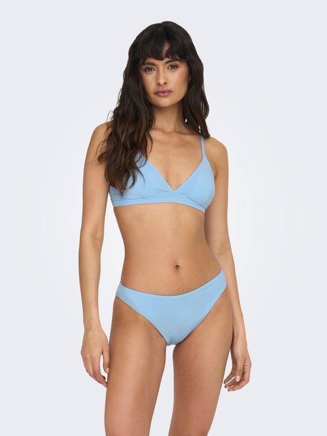 ONLY Solid Colored Triangle Bikini Set - 15259463
