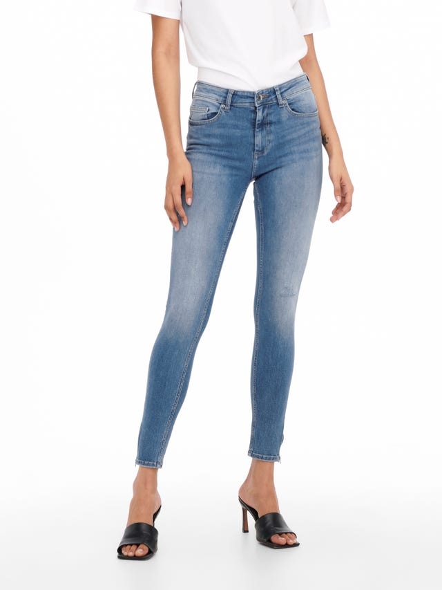 ONLY ONLBLUSH MID WAIST SKINNY ANKLE ZIP JEANS - 15259555