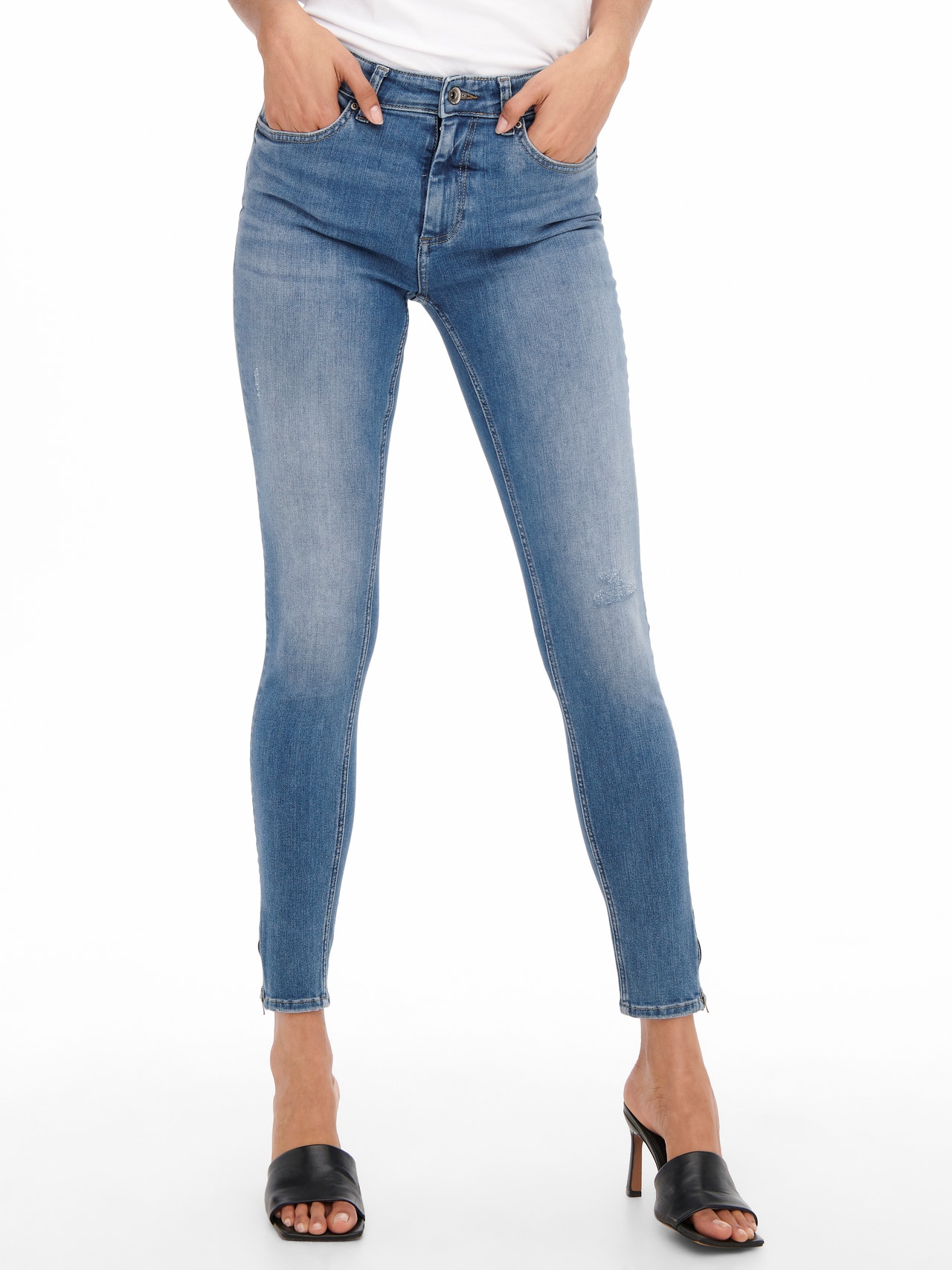 ONLY Jeans Skinny Fit Taille moyenne -Light Medium Blue Denim - 15259555