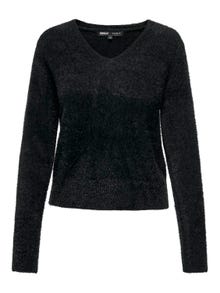 ONLY Normal geschnitten V-Ausschnitt Pullover -Black - 15259562