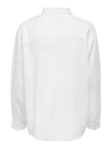 ONLY Ensfarget linblanding Skjorte -Bright White - 15259585