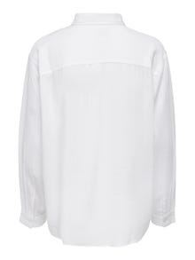 ONLY Mezcla de lino color uniforme Camisa -Bright White - 15259585
