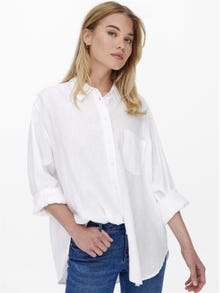 ONLY Chemises Regular Fit Col chemise Poignets boutonnés -Bright White - 15259585
