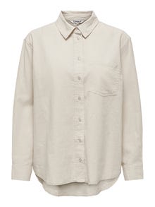 ONLY Mezcla de lino color uniforme Camisa -Moonbeam - 15259585