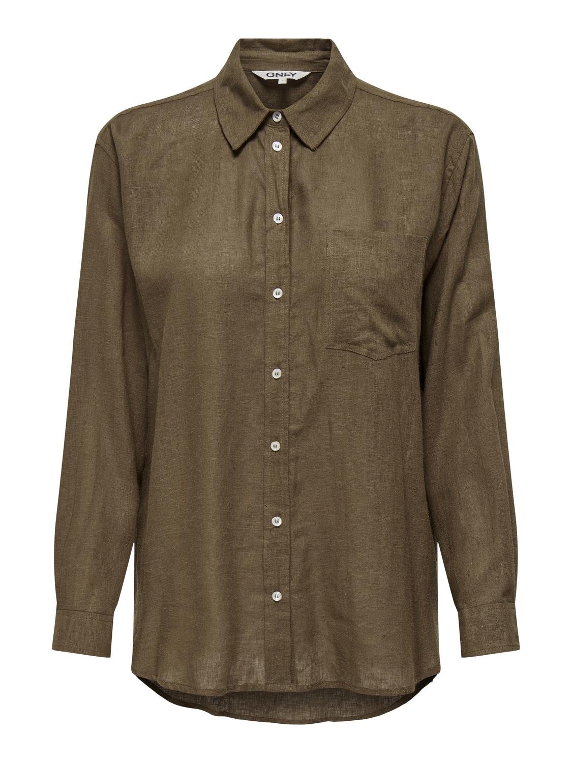 ONLY Chemises Regular Fit Col chemise Poignets boutonnés -Cub - 15259585