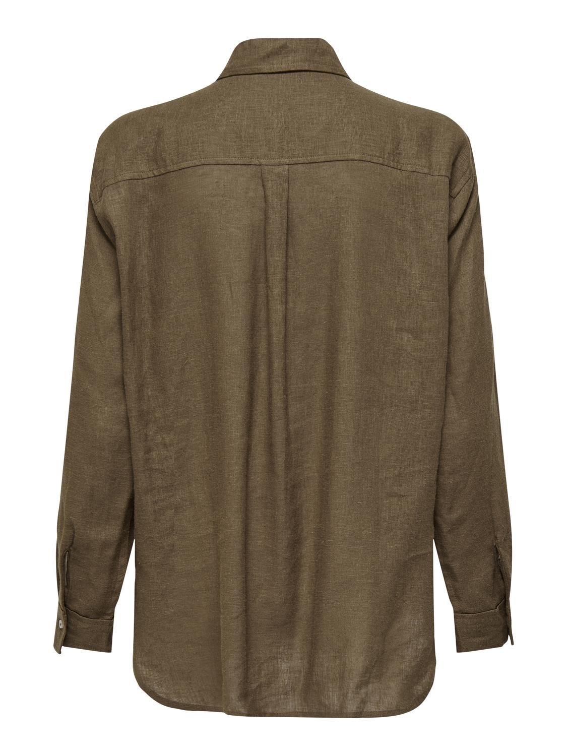 ONLY Mezcla de lino color uniforme Camisa -Cub - 15259585