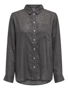 ONLY Solid colored linen blend Shirt -Magnet - 15259585