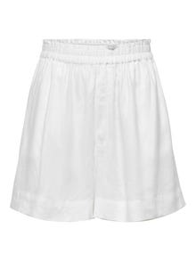 ONLY Cintura alta en mezcla de lino Shorts -Bright White - 15259587