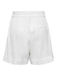 ONLY Hög midja linneblandning Shorts -Bright White - 15259587