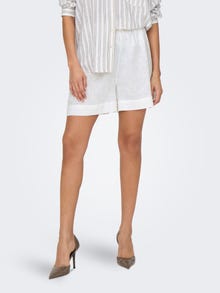 ONLY High-waist linnenmix Shorts -Bright White - 15259587