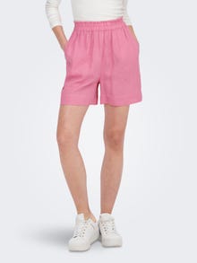ONLY Højtaljet hørblandings Shorts -Sachet Pink - 15259587