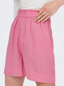 ONLY High waisted linen blend Shorts -Sachet Pink - 15259587