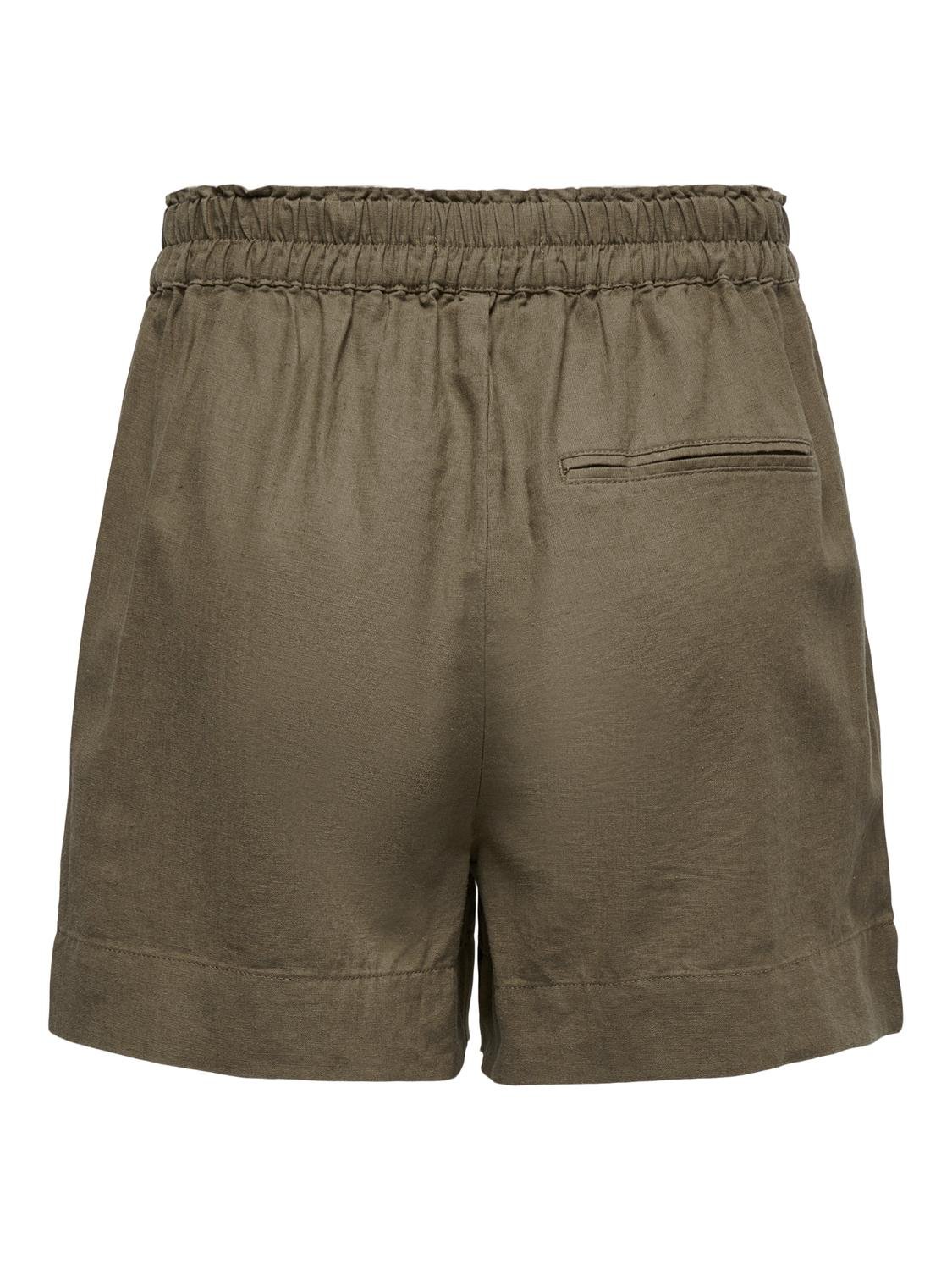 ONLY High waisted linen blend Shorts -Cub - 15259587