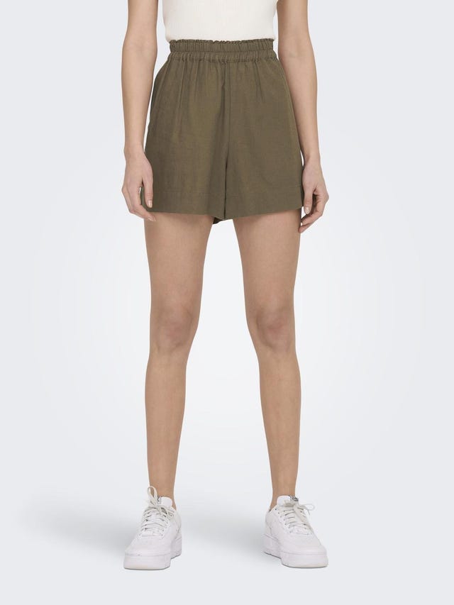 ONLY High-waist linnenmix Shorts - 15259587