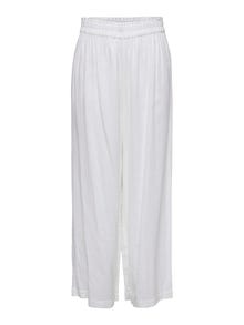 ONLY Cintura alta en mezcla de lino Pantalones -Bright White - 15259590