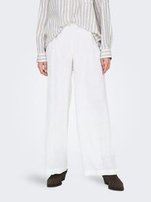 ONLY Straight Fit High waist Trousers -Bright White - 15259590