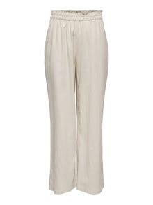 ONLY High waisted linen blend Trousers -Moonbeam - 15259590