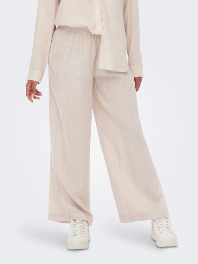ONLY Pantalons Straight Fit Taille haute - 15259590