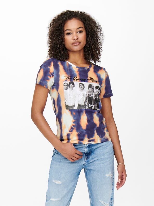 ONLY Rolling Stones-printet T-skjorte - 15259593