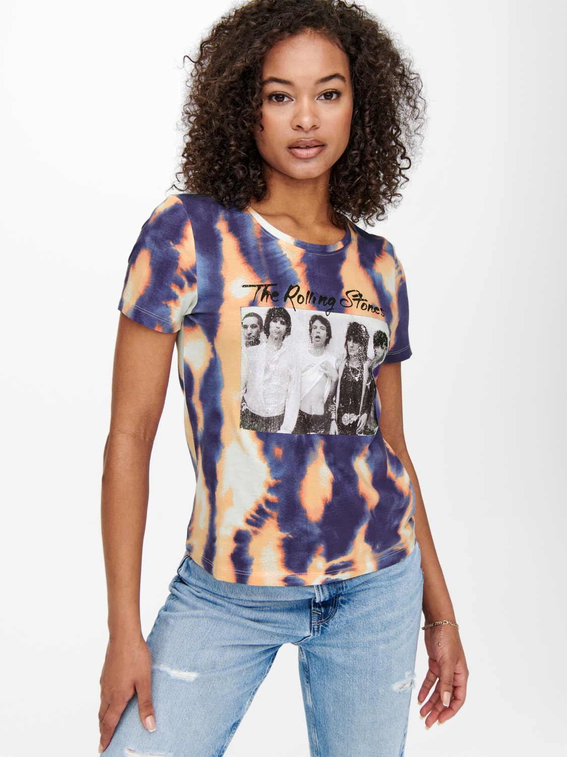 ONLY Rolling-Stones-Print- T-Shirt -Terra Cotta - 15259593