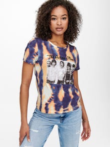ONLY Rolling Stones-prydd T-shirt -Terra Cotta - 15259593