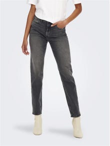ONLY ONLEMILY STRETCH ST ANK NOOS high waisted jeans -Dark Grey Denim - 15259634