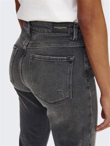 ONLY ONLEMILY STRETCH HIGH WAIST STRAIGHT ANKLE JEANS -Dark Grey Denim - 15259634