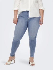 ONLY Skinny Fit High waist Curve Jeans -Light Blue Denim - 15259660