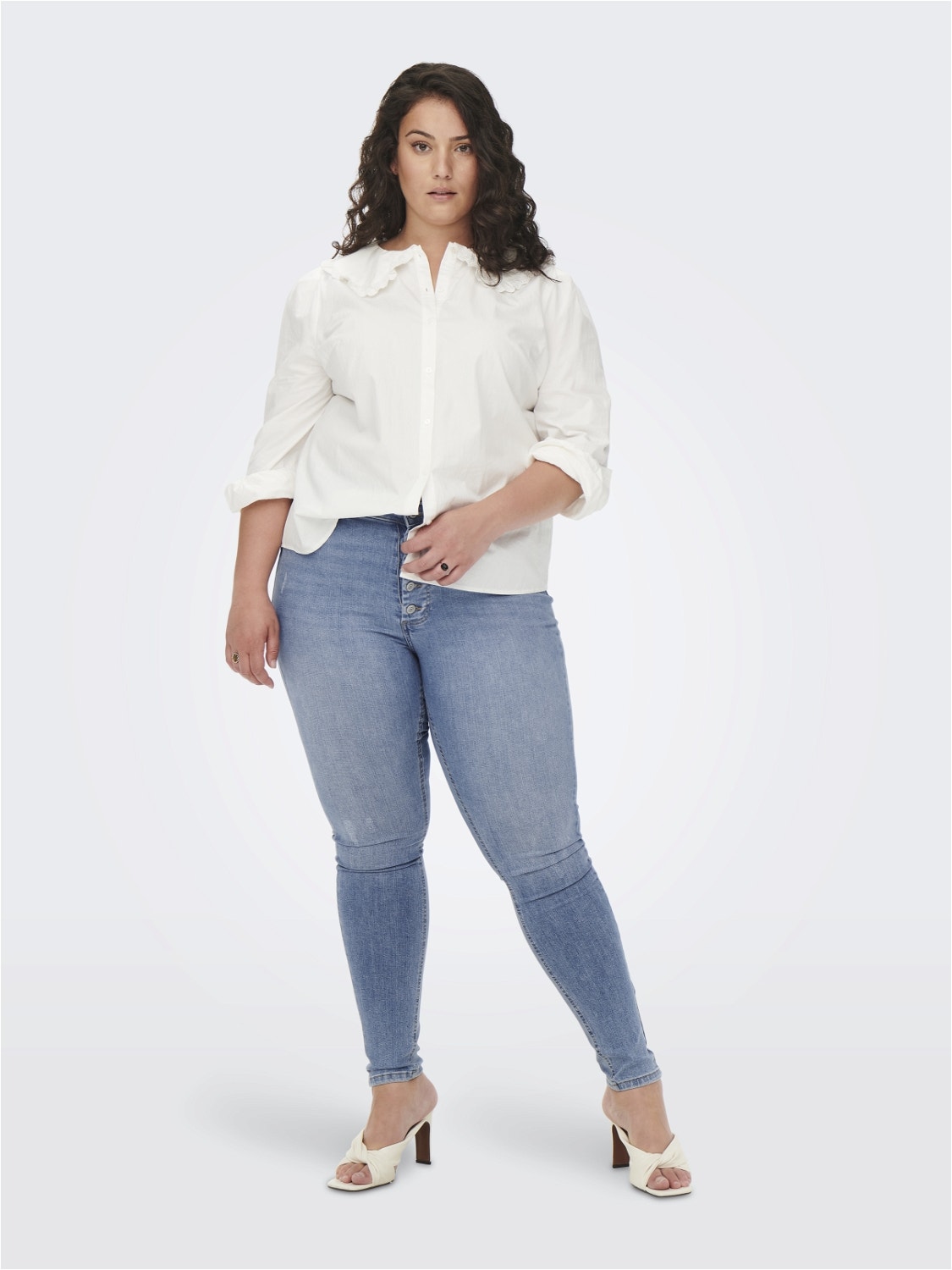 ONLY Jeans Skinny Fit Taille haute Curve -Light Blue Denim - 15259660