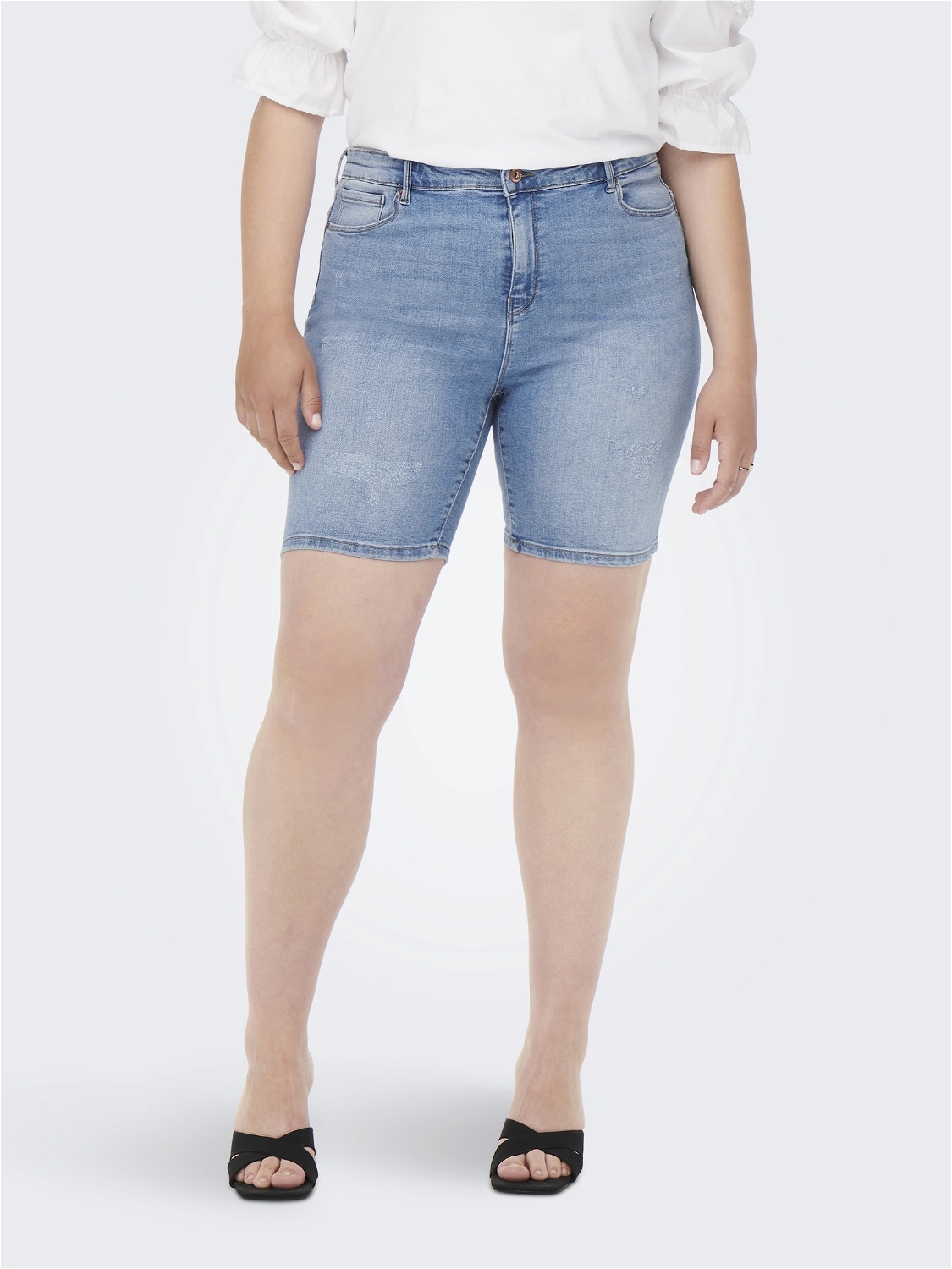 ONLY Shorts Skinny Fit Curve -Light Blue Denim - 15259678